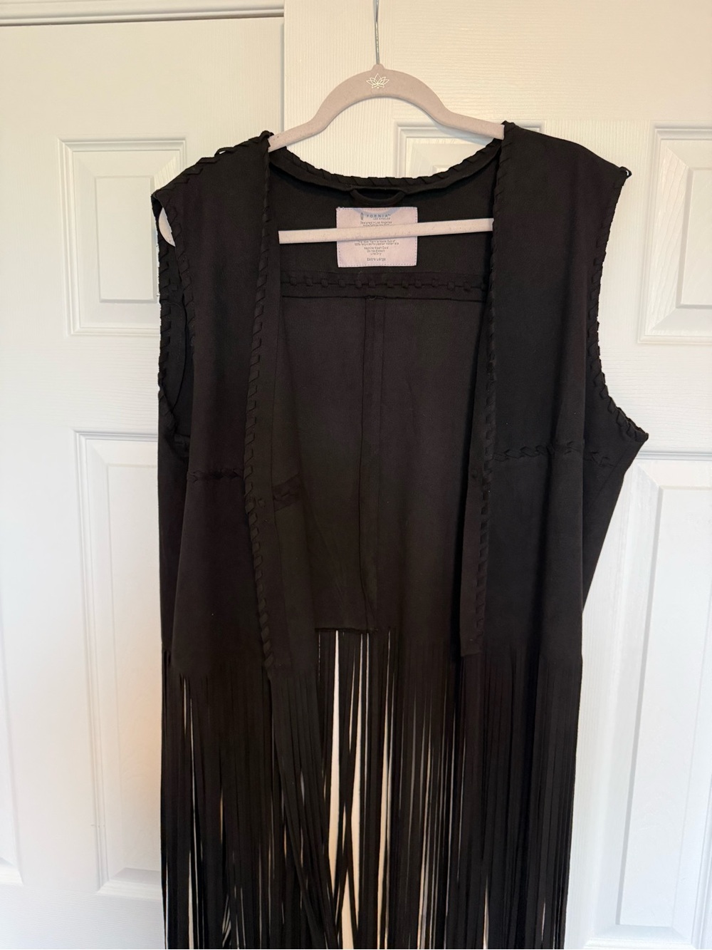 Black Fringe Sleeveless Vest Dress